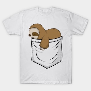 Cute Sleeping Kawaii Baby Sloth In Your Pocket T-Shirt